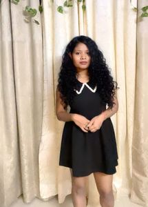 Black Sleeveless Peter Pan Collar Dress
