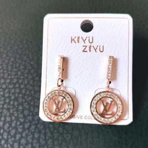 Sparkling LV Inspired Drop Earrings
