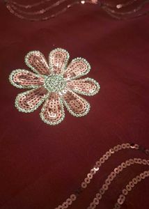 Elegant Brown &amp; maroon Saree