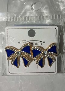 Charming Blue Bow Earrings