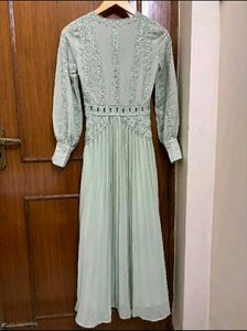 V-Neck Pleated Maxi Dress