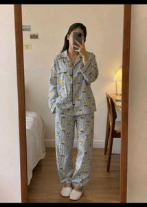 Cute Bear Striped Pajama Top