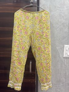 Yellow Floral Print Suit Set