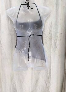 68. Sheer Beaded Halter Top