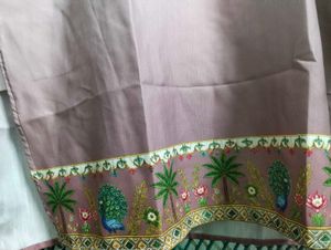 Embroidered White Kurta with Ombre Sleeves