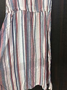 Striped Button-Down Midi Dress