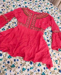 Embroidered Pink Kurta xxl