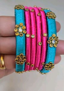 Silk Thread Bangles Set 🥰