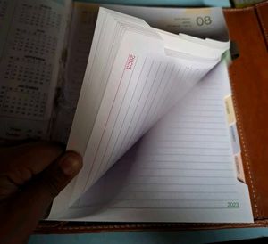 Brown leather diary