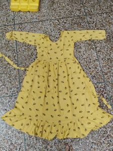 frock suit and plazo colour yellow colou