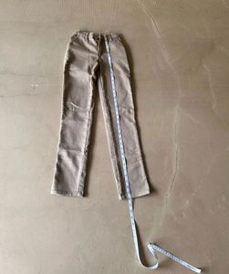 Boys Beige Elastic Waist Casual Chino Pants