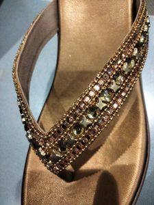 Embellished Wedge Flip-Flops