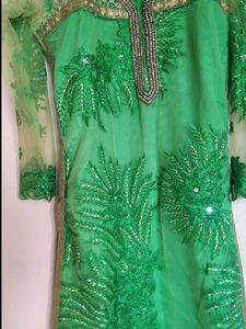 Emerald Green Embroidered Kurta Set