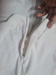 White Rose Embroidered High-Low Sleeveless Tunic