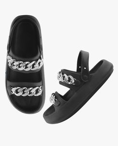 Chunky Embellished Slingback Sandals