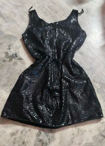 Sparkling Black Sequin Mini Dress