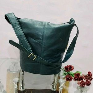Stylish blue  Leather Hobo Bag