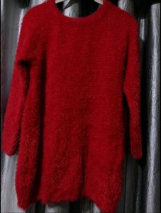 Red Fuzzy Knit Sweater