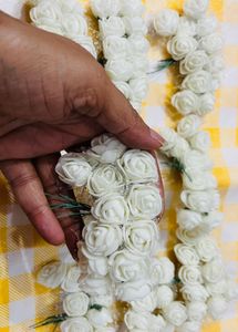 White Artificial Rose Buds Bulk pack of 9