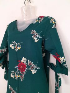 Green Floral Printed Dress (Women's)