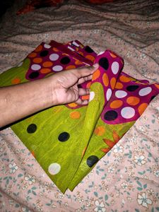 Vibrant Polka Dot Saree