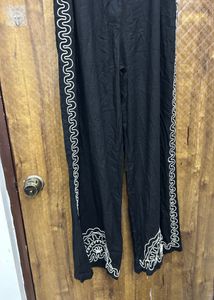 Embroidered Black Palazzo Pants(Brand new )