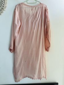 Pastal Nude Authentic Chikankari Tunic Pallazo set
