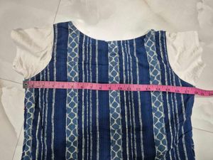 Elegant White Kurta Set with Blue Jacket