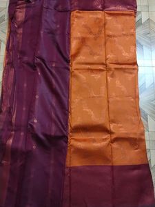 Beautiful Orange Silk Saree