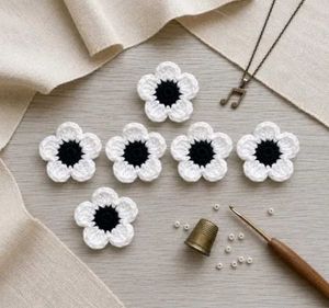 Handmade Crochet Flower Appliques