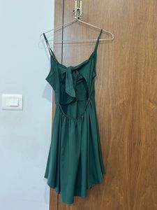 Green Twist Front Mini Dress