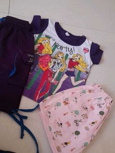 like New Cute Girls Pajama Set एक शर्ट दो शॉट