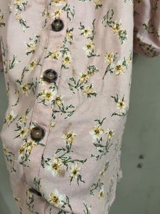 Floral Puff Sleeve Square Neck Top