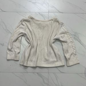 H&amp;M White Cable Knit Cardigan