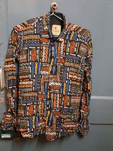 Patterned Button-Down Shirt