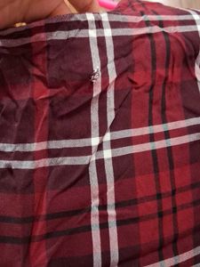 Red Plaid Long Sleeve Top