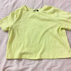 Lime Green Ribbed Crop Top