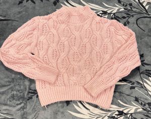 Dusty Rose Cable Knit Sweater