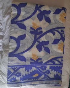 NEW WITHOUT TAG -Elegant Bluewhite Floral Saree