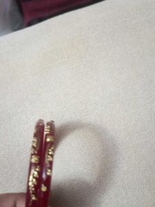 Elegant Maroon Bangles with Gold Accents