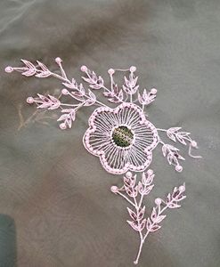 Saree With Embroidery And Pearl Work