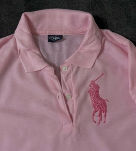 Pink Polo Shirt with Logo