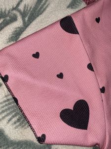 Pink Heart Print Top