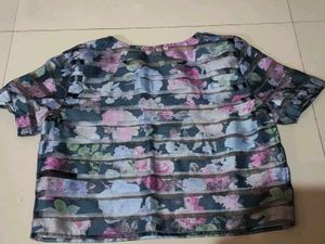 Sheer Floral Striped Top