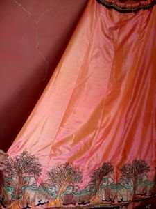 Silk Embroidery Lehenga Choli peach