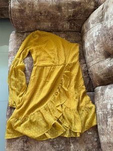 Stylish Mustard One-Shoulder Dress