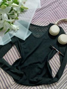 Chic Long Sleeve Mesh Top