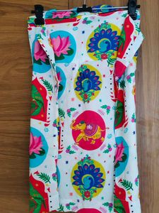Vibrant Ethnic shirt Elephant &amp; Peacock Print