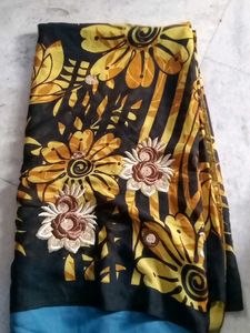 Embroidered Saree with Floral Print“Beautiful flor