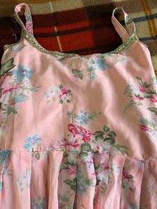 Floral Printed Peach sharara set